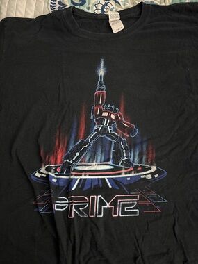 Optimus Prime Graphic Tee - Black with Red & Blue Design